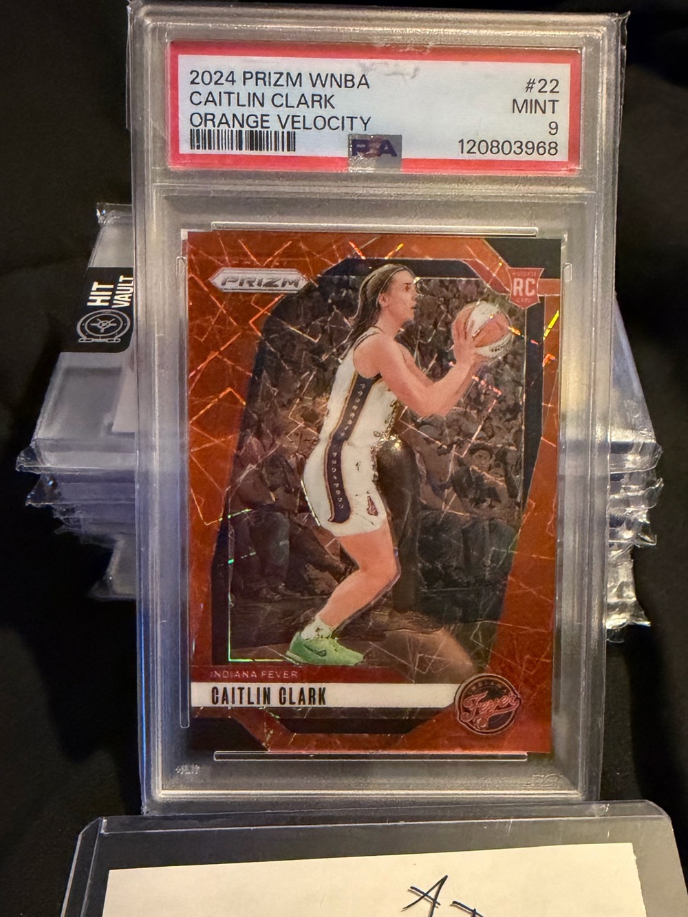 WNBA Caitlin Clark Orange Velocity Rookie Card (Orange) PSA 9